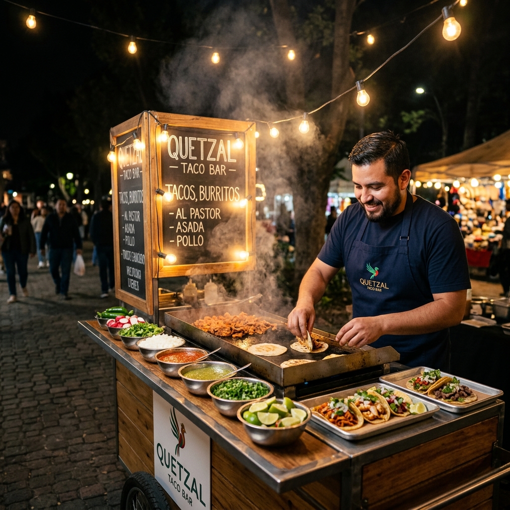 Quetzal Street Taco Catering Setup